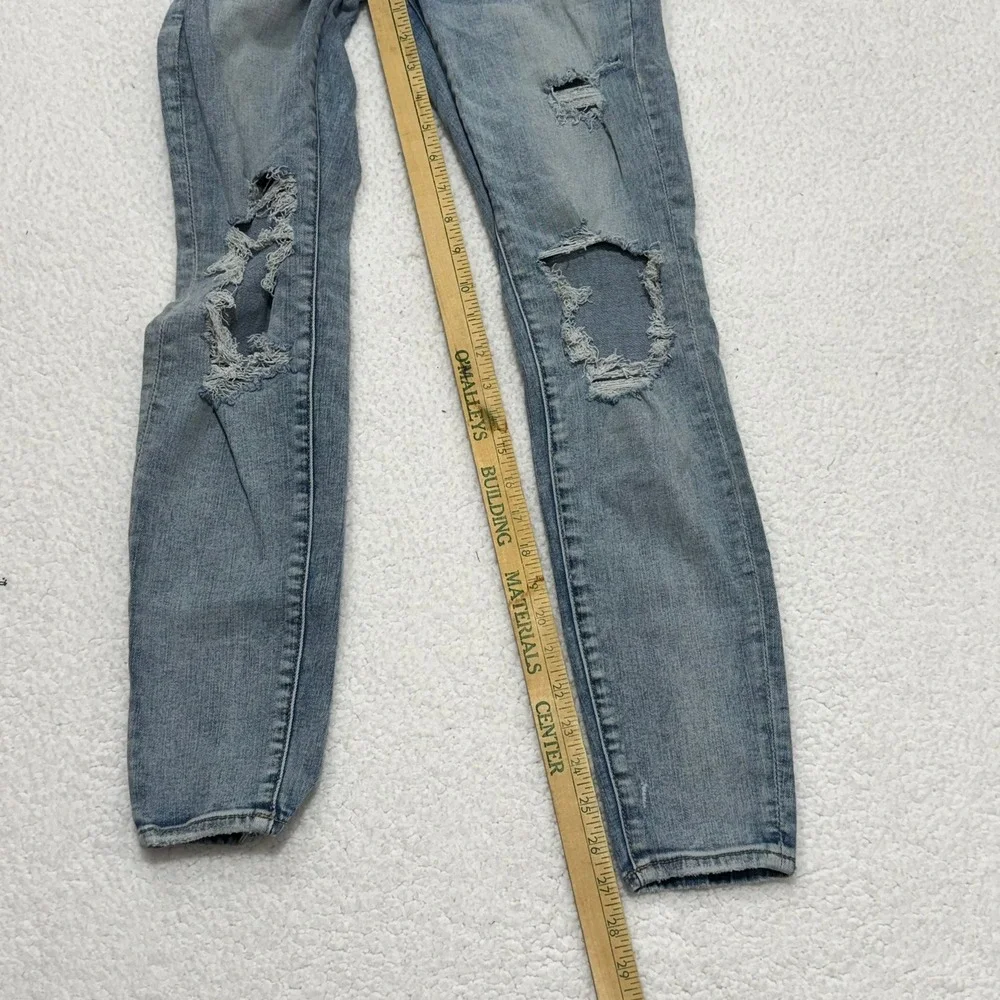American‎ Eagle Ne(x)t Level Stretch Distressed Skinny Jeans Light Wash Size 6
